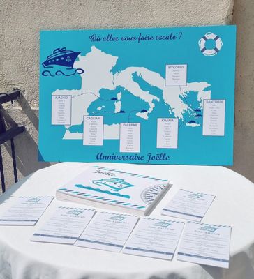 Plan de table Croisière