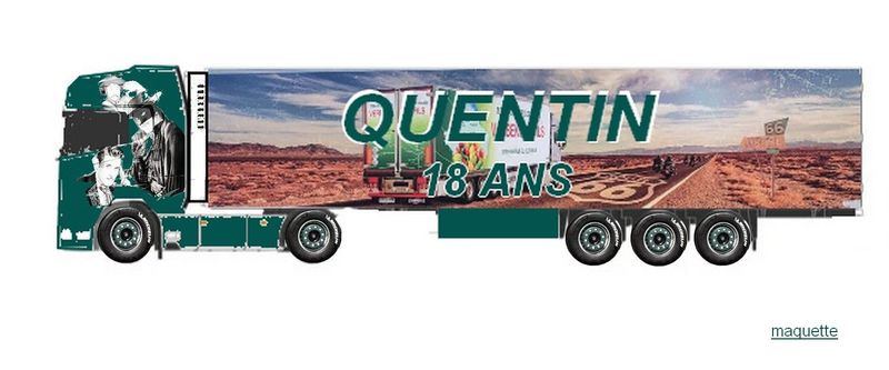 Urne camion remorque