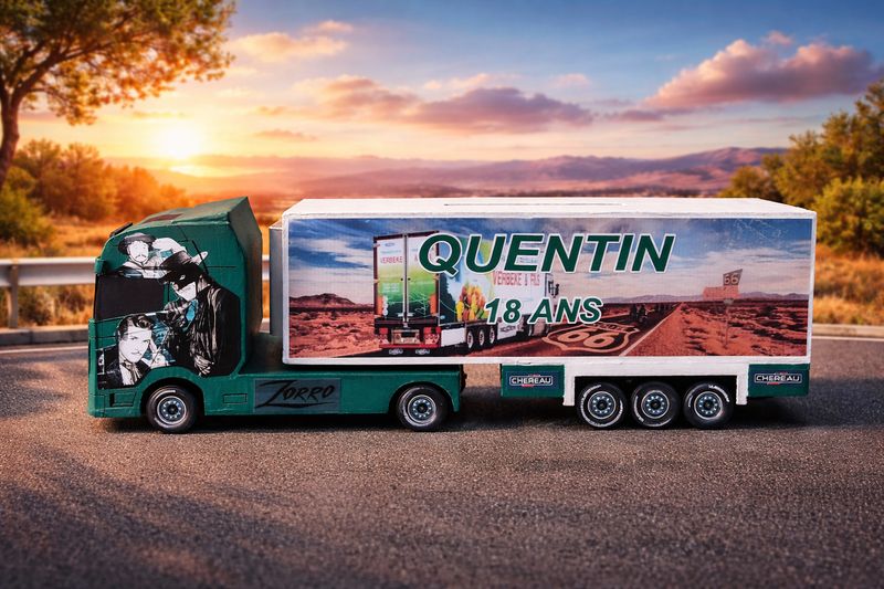 Urne camion remorque