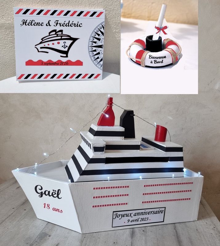 PACK Urne + livre d'or + porte stylo Croisière