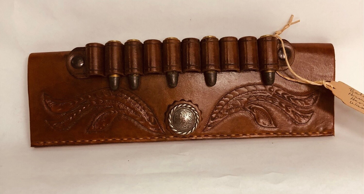 Armadillo Trading .38 Ammo Belt Slide Tan w/Carving