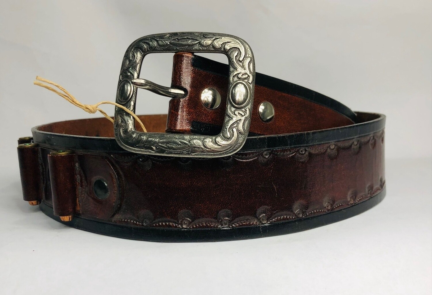 Armadillo Trading Black/Tan Belt 38x5 w/Conchos