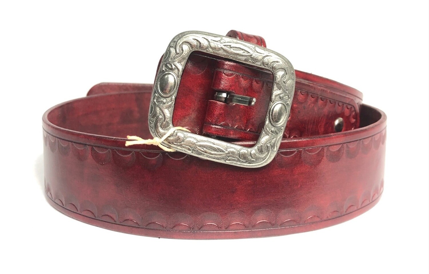 Armadillo Trading Gun Belt Red Tooled
