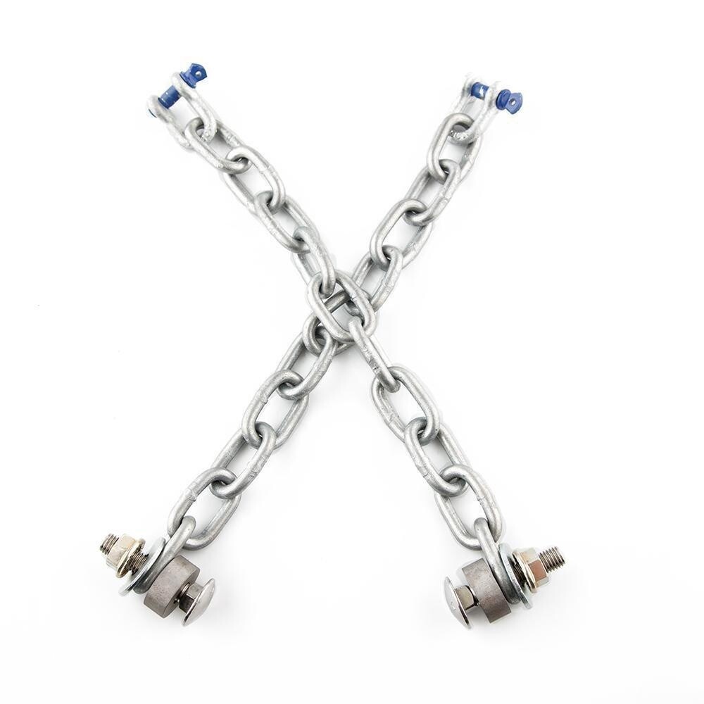Black Carbon Target Chain Kit Short - 10 Link 8mm Gal Chain, Nylok Nuts, Washer, Spacers