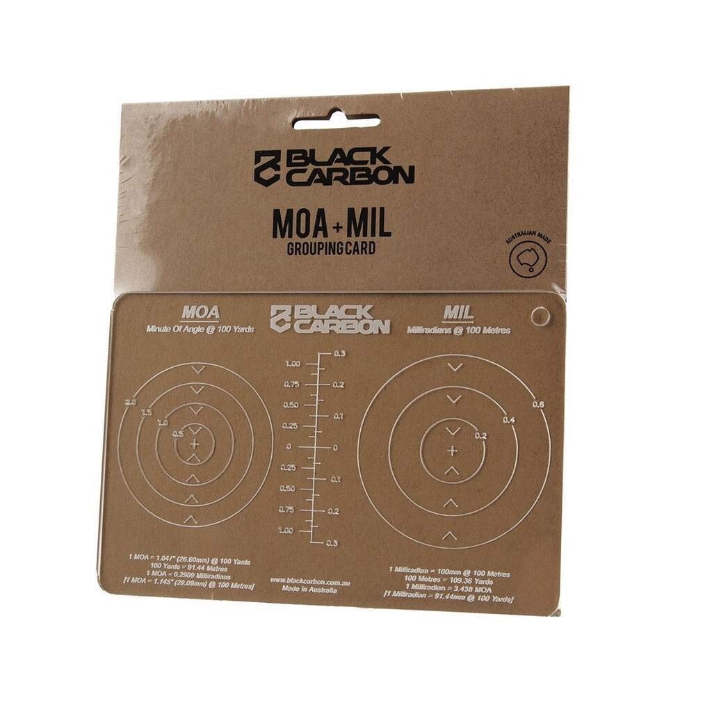 Black Carbon MOA + MIL Grouping Card (Plastic Measurement Card)