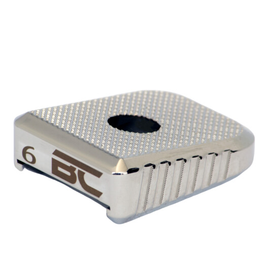Boss Components STI/BUL Standard 2011 Brass Magazine Base Pad Set (5) Chrome