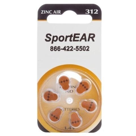 Sport Ear Pack of 6 zinc 10 batteries