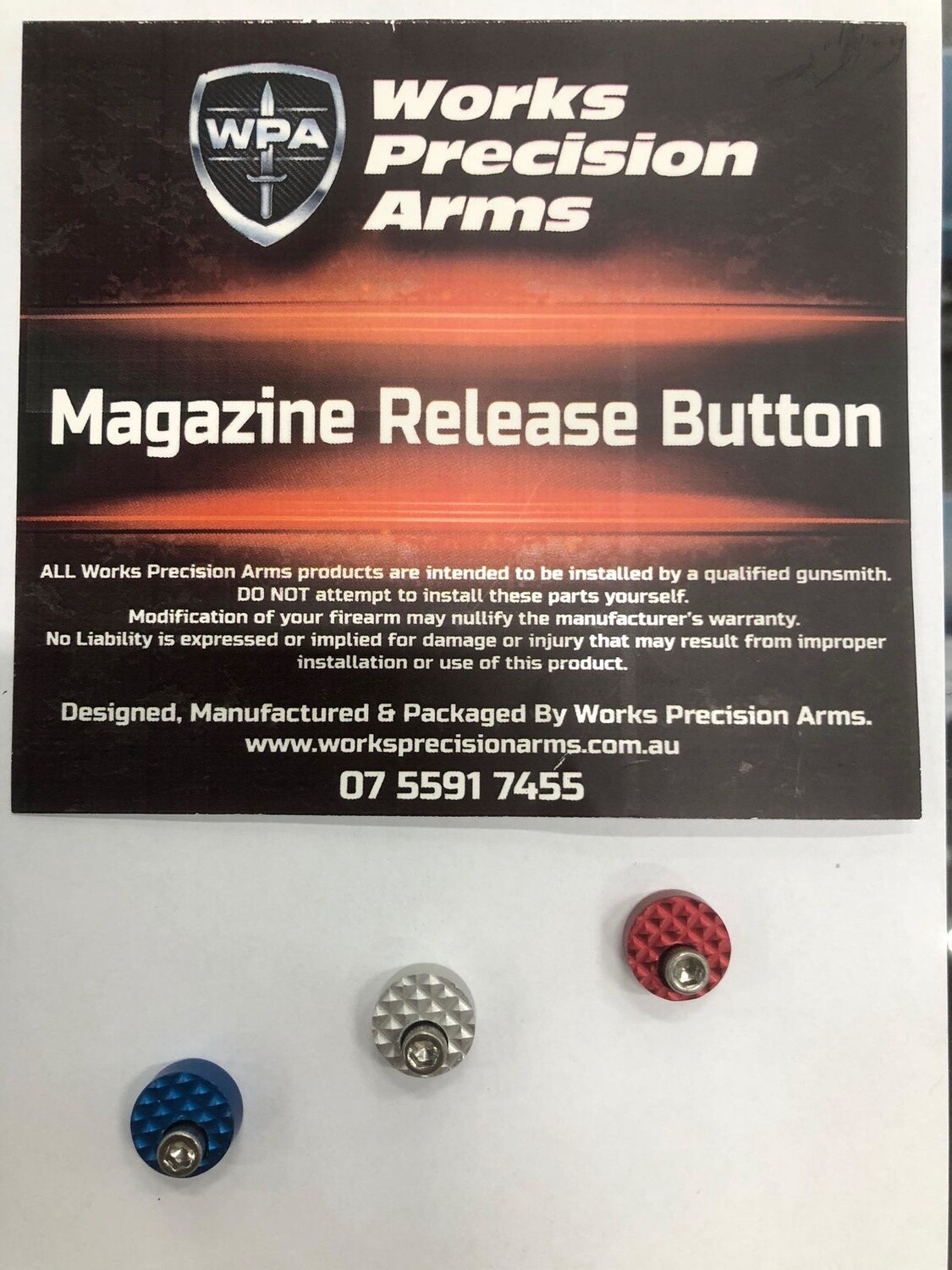 WPA Custom 1911/2011 Magazine Release Silver Anodized