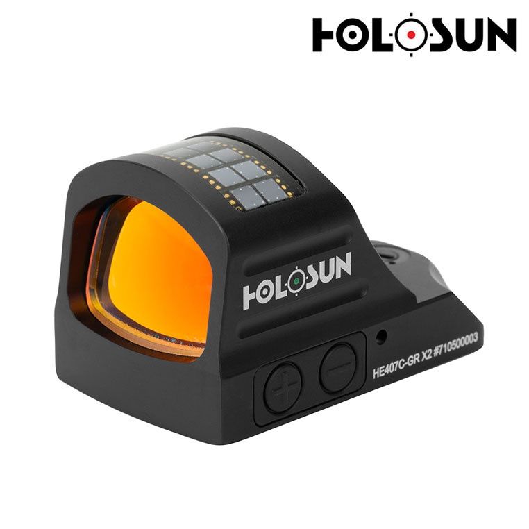 Holosun HE407C-GR X2 Reflex Sight 2 MOA Solar/Battery - Green Dot