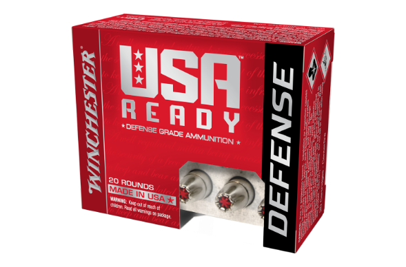 WINCHESTER USA READY DEFENSE 9MM 124GR, HP 20PK