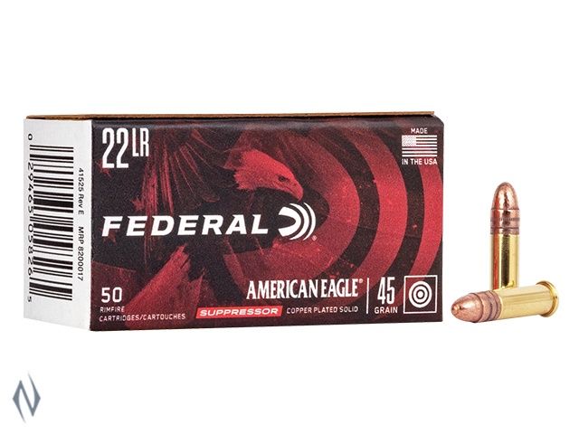 FEDERAL American Eagle Suppressor 22lr 45gr Copper Plated Solid 500rnd Brick