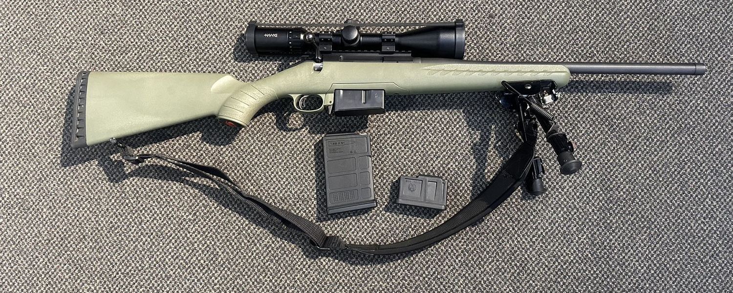 USED RUGER AMERICAN PREDATOR 308WIN AI MAG 5 SHOT WITH HAWKE SCOPE AND BIPOD / SN: 699-56786