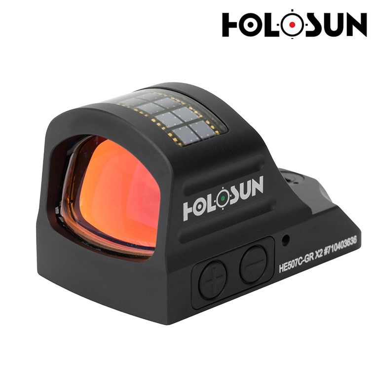 Holosun HES507C-GR X2 Minature Reflex Sight 2 MOA Or 32 MOA Circle Dot Solar/Battery - Green