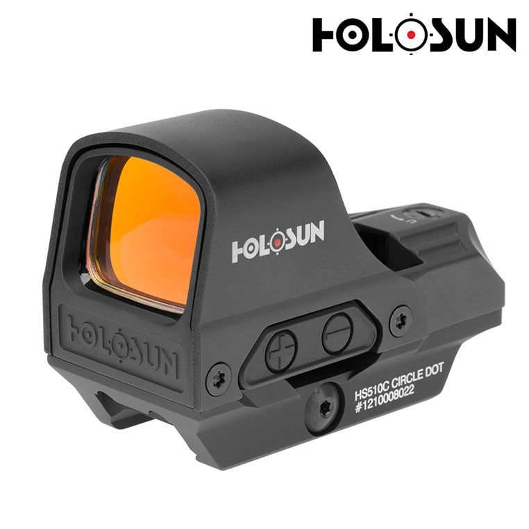 Holosun HS510C; Open Reflex Sight; 2 MOA Dot or 65 MOA Circle Dot; SolarSolar/Battery
