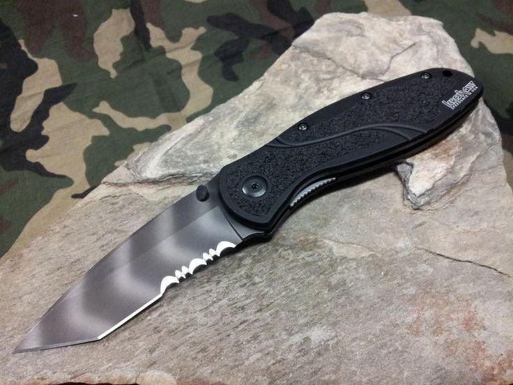 Kershaw Blur Tanto Tiger Stripe Serrated Edge