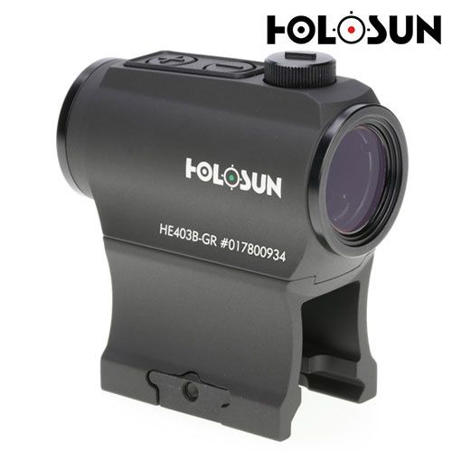 Holosun HE403B-GR; Compact Red Dot Sight; 2 MOA Dot; Shake Awake/Battery - **GREEN**