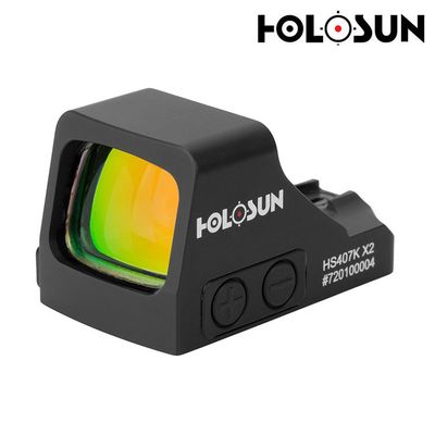 Holosun HS407K X2; Miniature Reflex Sight; 2 MOA Dot; Shake Awake/Battery
