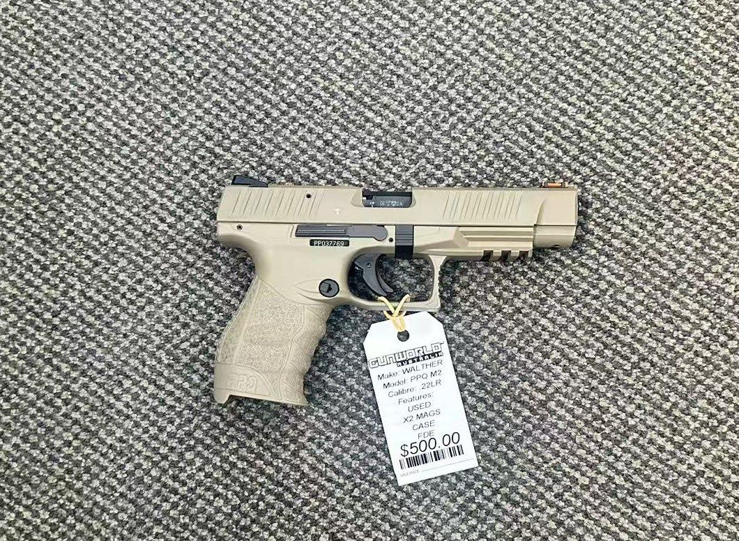 Used Walther PPQ M2 .22LR FDE 2MAG CASED 10RND B/R 123MM / SN: PP037769