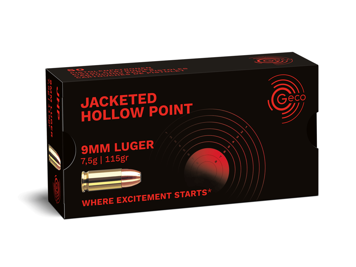 GECO 9x19mm 115gr JHP 50 Pack