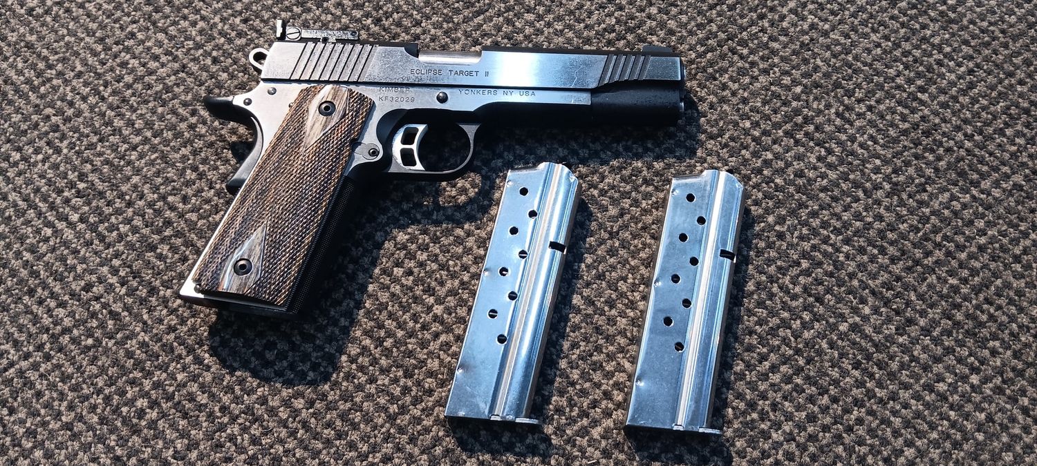 CONSIGNMENT KIMBER ECLIPSE TARGET 1911 9MM CASED w/ 2 MAGS USED SN: KF32029