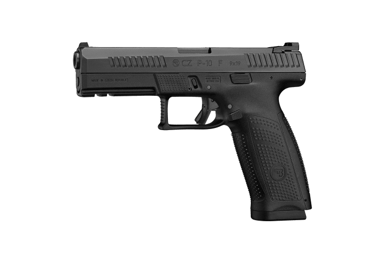 CZ CZP10F P-10 F POLY 9MM, 10 SHOT CASED WITH TWO MAGS 120MM CLUB LEGAL BARREL