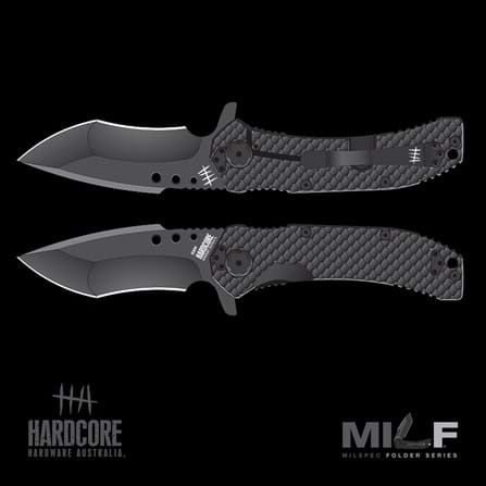 Hardcore Hardware Milf Knife, Blade: Milf - 01 Recurve Black