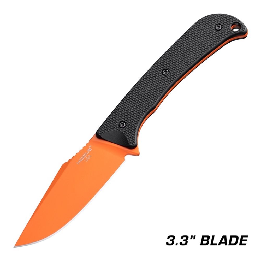 Hogue Extrak Knife 3.3&quot; Fixed Clip Point Blade CPM M4, Colour: Orange Cerakote