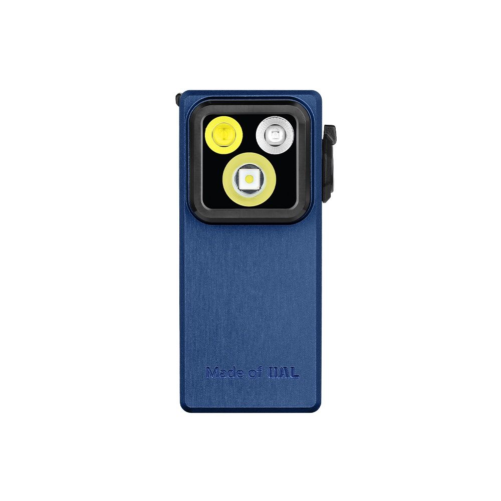 Olight Oclip Ultra Rechargeable Mini Clip On Torch with Floodlight, Spotlight and UV Light, Color: Navy Blue