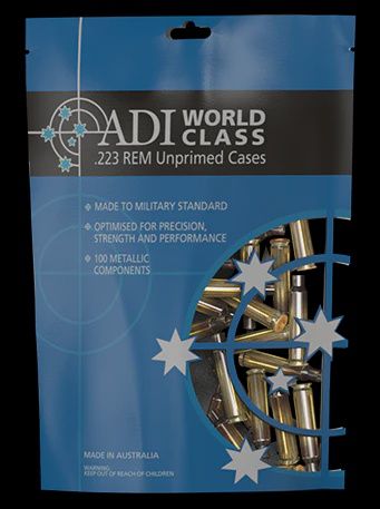 ADI Unprimed Brass Cases 223 Remington (100pk)