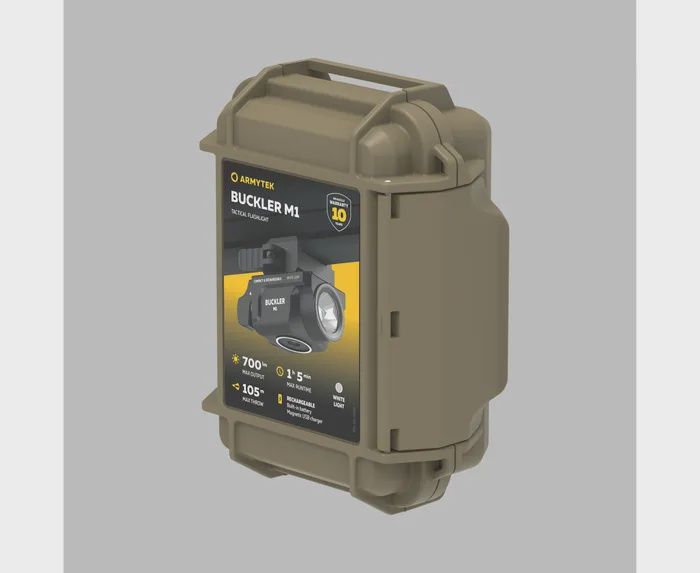 Armytek Buckler M1 / White Light / 700 lm / 350 mAh built-in Li-Pol battery / Magnet USB