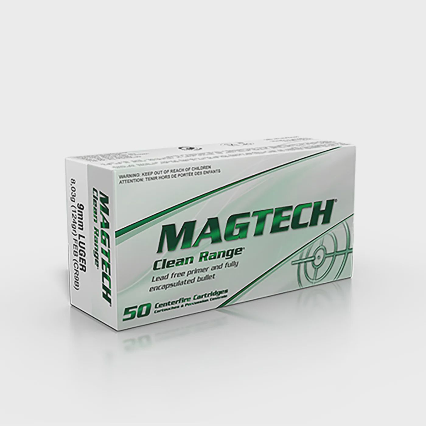 Magtech 9mm Luger Clean Range 124GR FEB - 50 PK