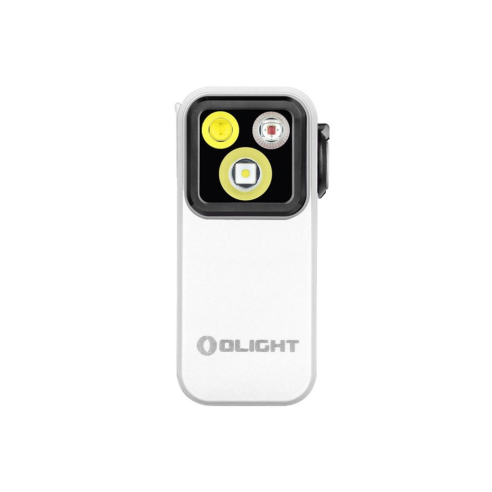 Olight Oclip Pro Compact LED Clip Light with Floodlight &amp; Spotlight &amp; Red light - White