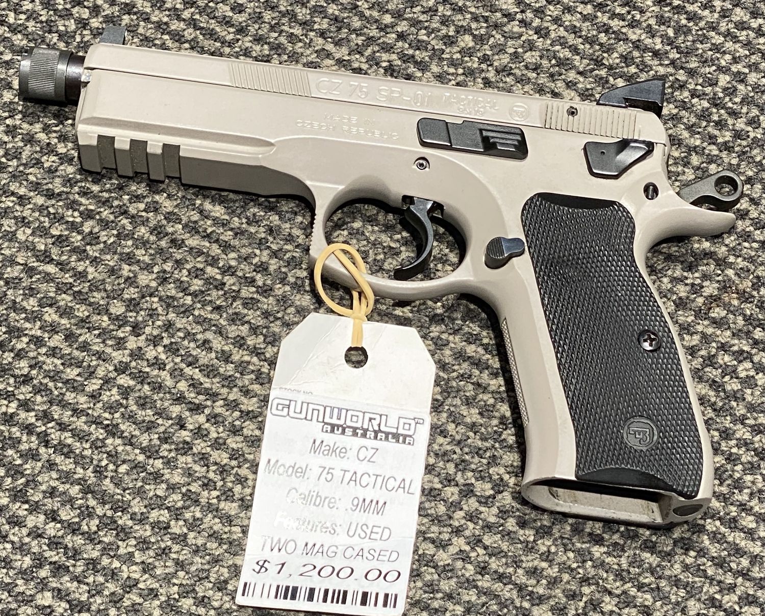 CZ 75 TACTICAL 9MM  WITH TWO MAG CASED USED GUN