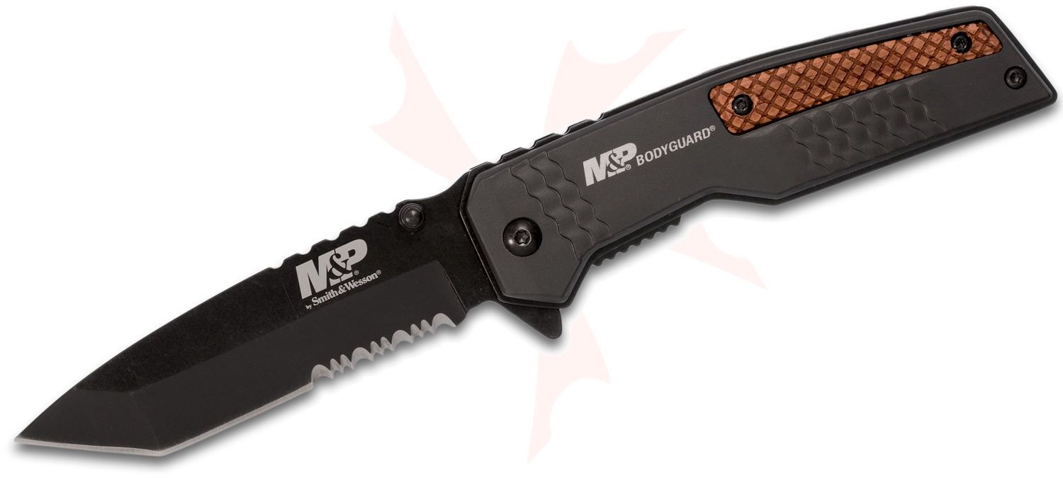 S&amp;W Bodyguard Tanto Serrated fold Knife