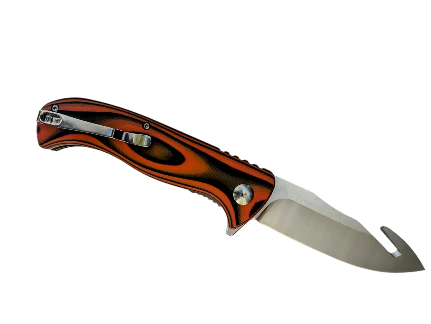 Tassie Tiger Knives Folding Gut Hook Knife with Pocket Clip