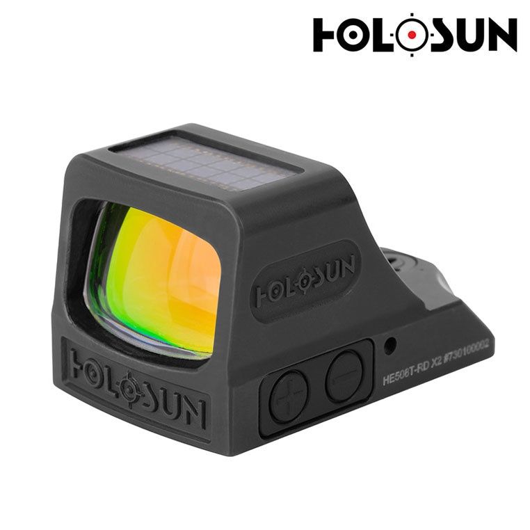 Holosun HE508T-RD-X2; Miniature Reflex Sight; Titanium Housing; 2 MOA Dot or 32 MOA Circle Dot; Solar/Battery
