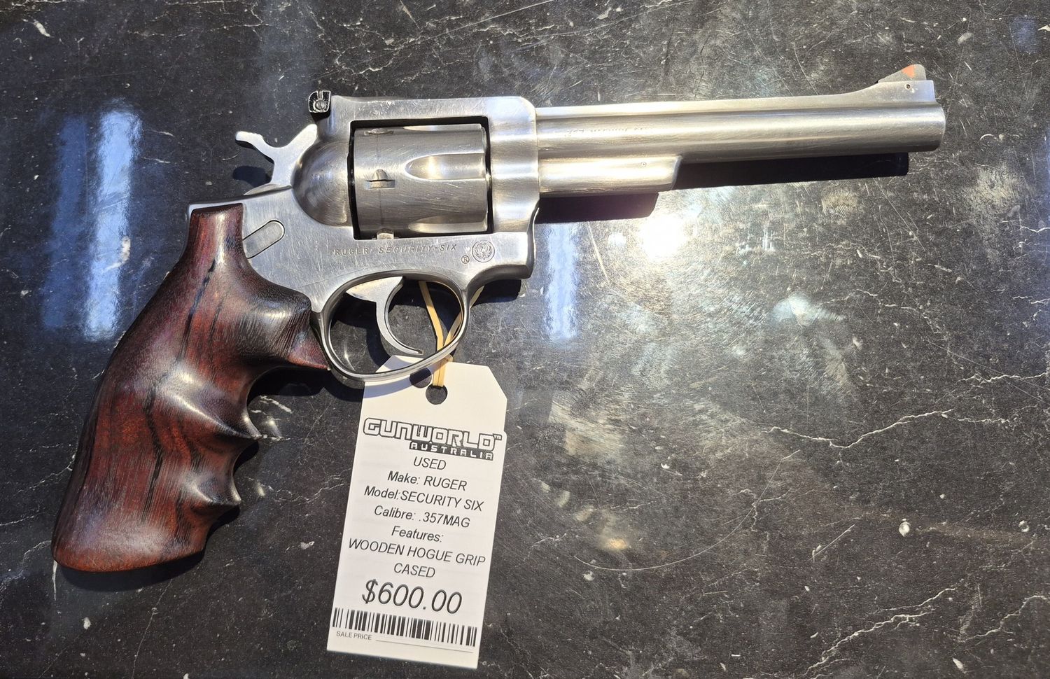 USED RUGER SECURITY SIX .357MAG REVOLVER WOOD GRIP S/N151-59503