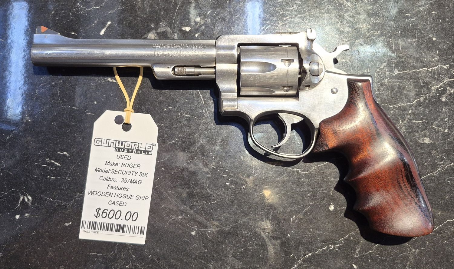 USED RUGER SECURITY SIX .357MAG REVOLVER WOOD GRIP S/N151-59503