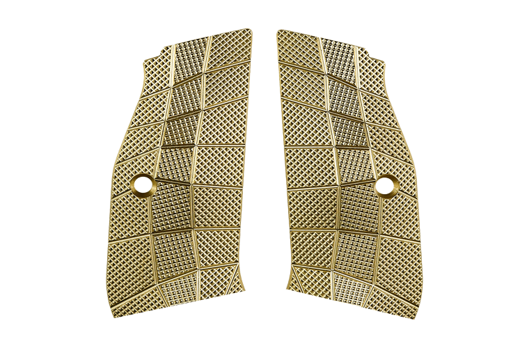 LokGrip CZ Shadow 2 Palmswell GridLOK Brass – Short suit Magwell – Suits Shadow 2, SP-01, TS, TS2, TSO, Czechmate