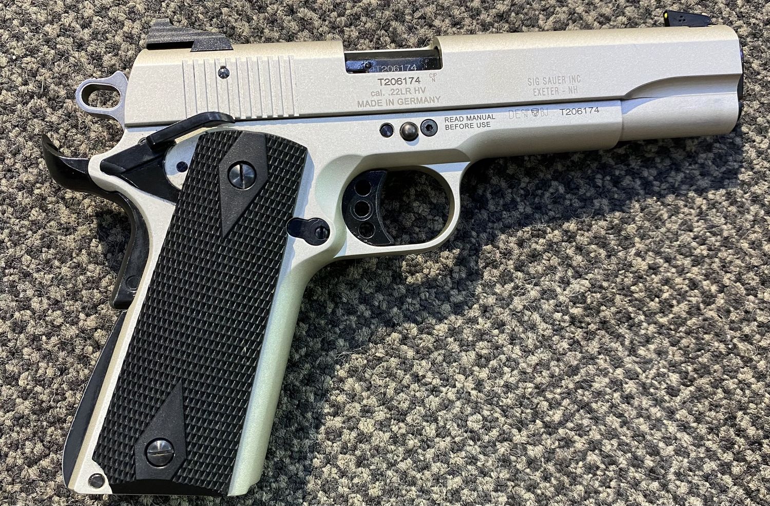 USED SIG SAUER 1911 .22LR 10RND B/R 127MM CASED W/ 2MAG SN: T206174