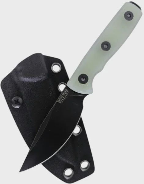 Tassie Tiger Bird &amp; Game Fixed Blade Knife, Jade Handle + Kydex Sheath