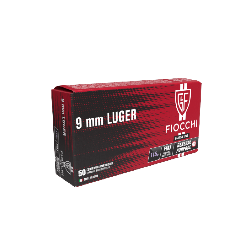 FIOCCHI 9MM LUGER 115GR 50PK FMJ