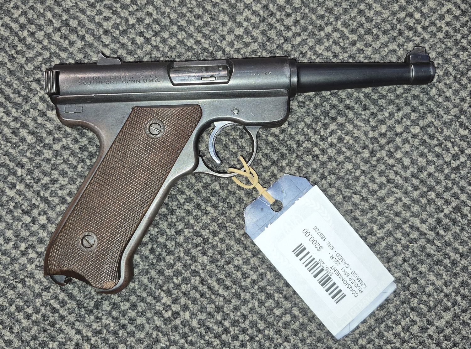 CONSIGNMENT RUGER MK1 .22LR - X3MAGS - CASED - S/N: 185726