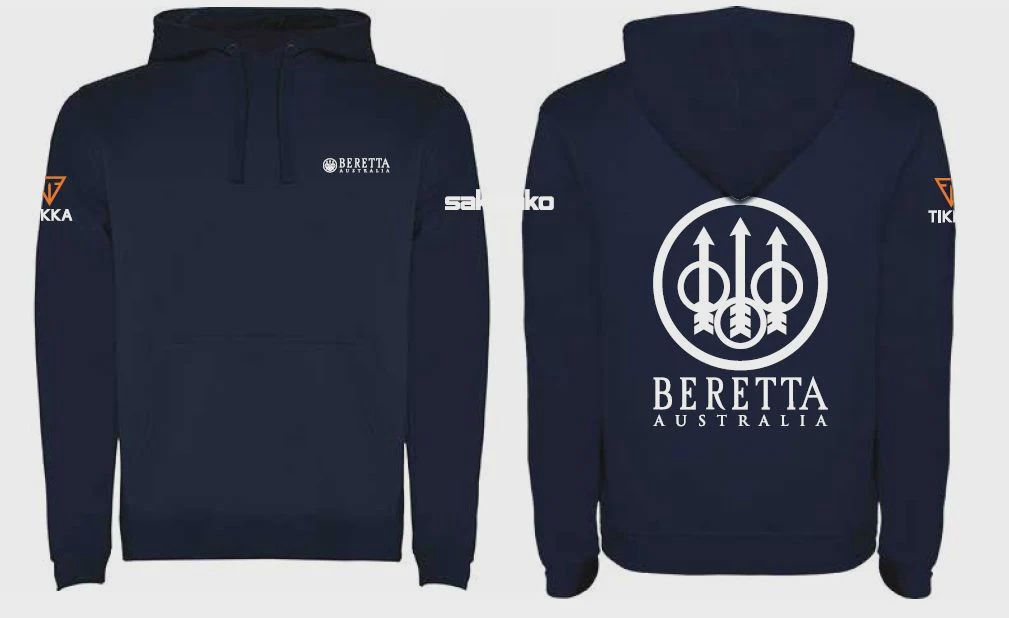Beretta Australia Hoodie with Tikka and Sako Logo's Navy 5XL