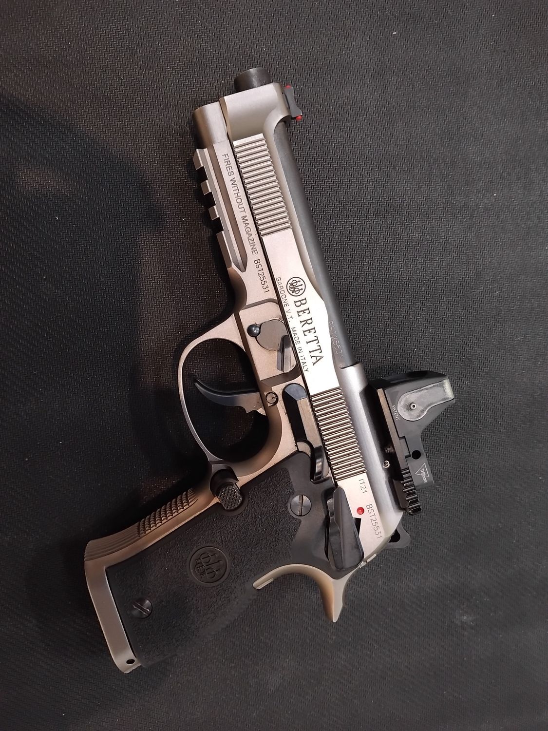 USED CONSIGNMENT BERETTA 92X 9MM with trijicon rmr red dot sight cased 6 mags