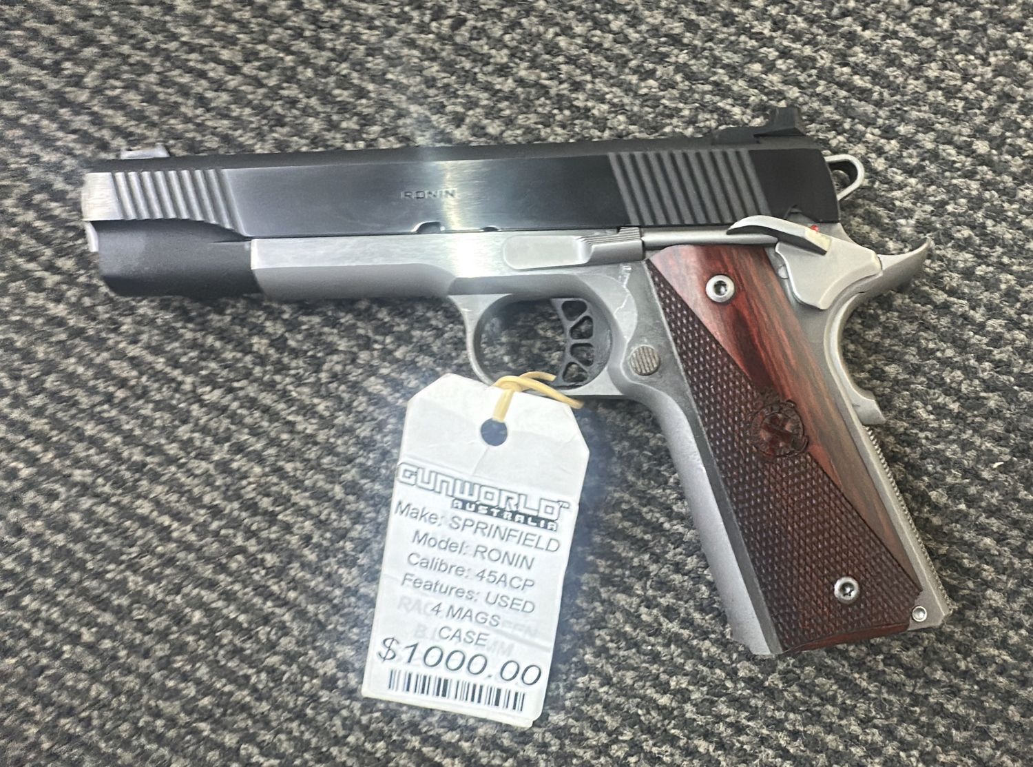 Used Springfield Ronin 1911 .45ACP x 4 Mags Case - SN: NM741256