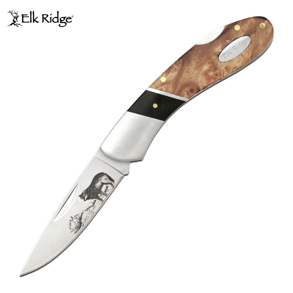 Elk Ridge Lockback Wolf Folding Knife