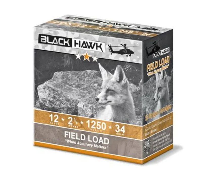 Black Hawk Fox Field Load 12ga 34Gram 1250fps 25pk