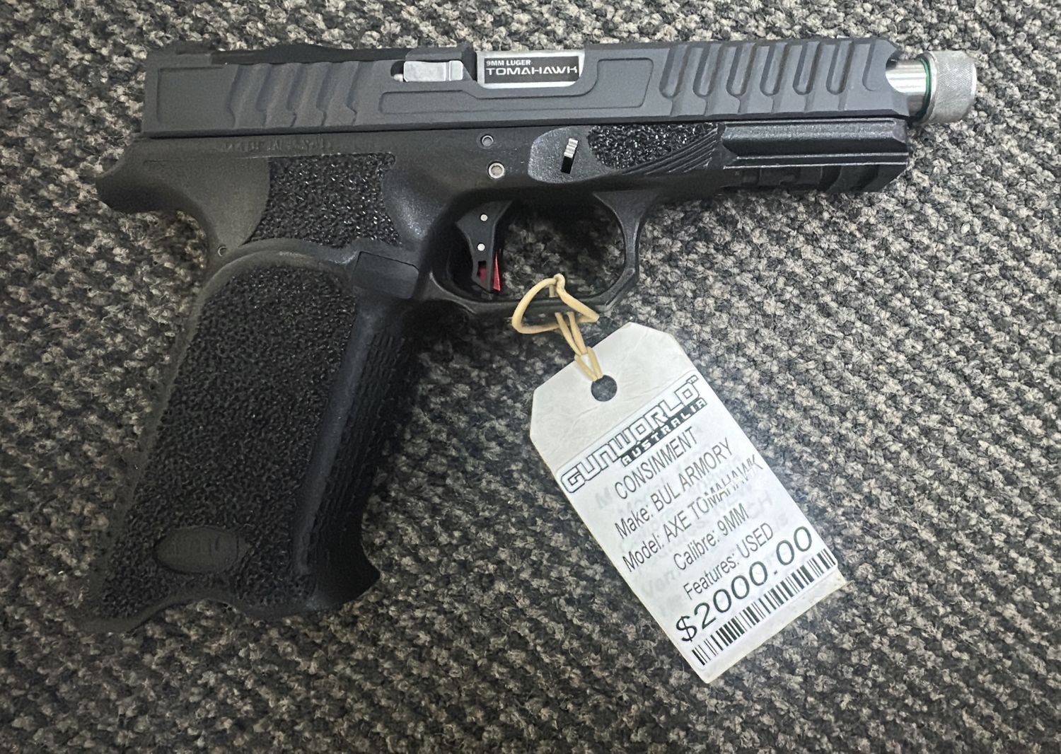 Consignment Bul Armory Axe Tommahawk 9mm x4 Mags &amp; Case - SN: AUS-A321