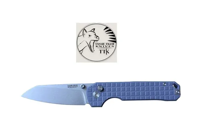 Tassie Tiger Knives EDC Folding Knife Blue